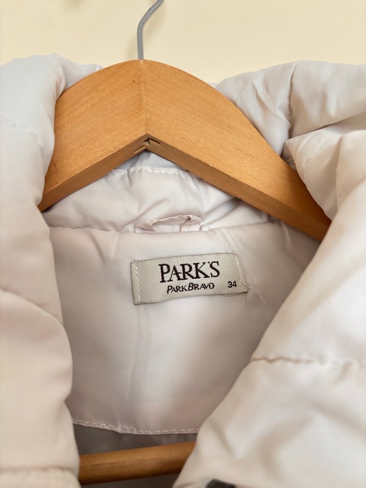 Beyaz Kemerli Kadın Kış Montu - Görsel 4