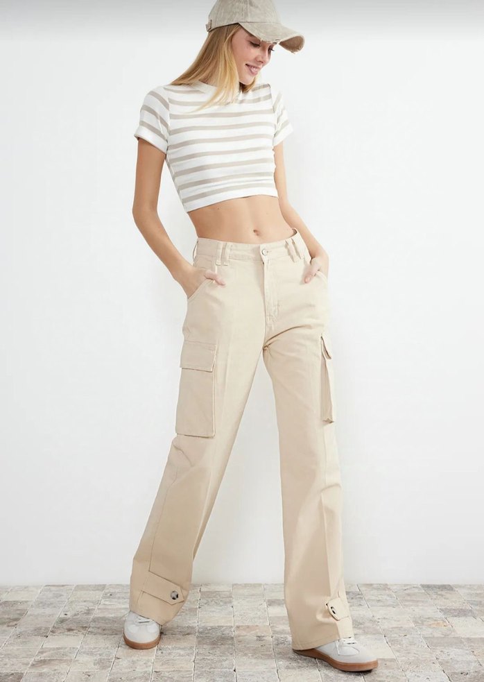 Trendyolmilla bej pantolon - Görsel 2