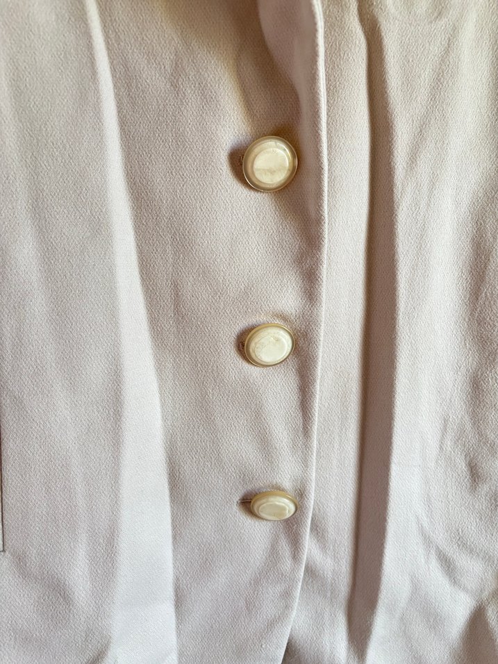 Bej Süet Düğmeli Midi Kadın Kaban - Görsel 3