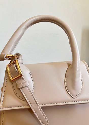 JACQUEMIS Bej Deri Kadın Çanta - Görsel 5