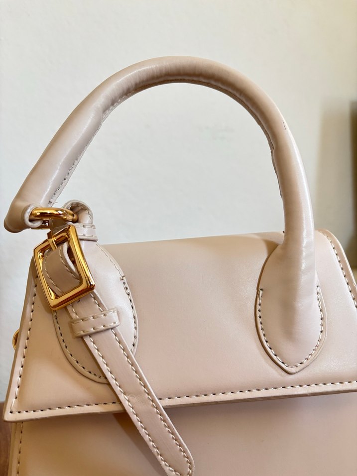 JACQUEMIS Bej Deri Kadın Çanta - Görsel 5