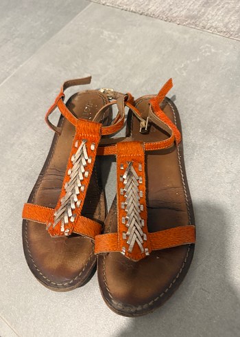 Bohem Tarzı Toka Detaylı Deri Kadın Sandalet - Görsel 4