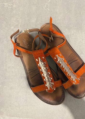 Bohem Tarzı Toka Detaylı Deri Kadın Sandalet - Görsel 3