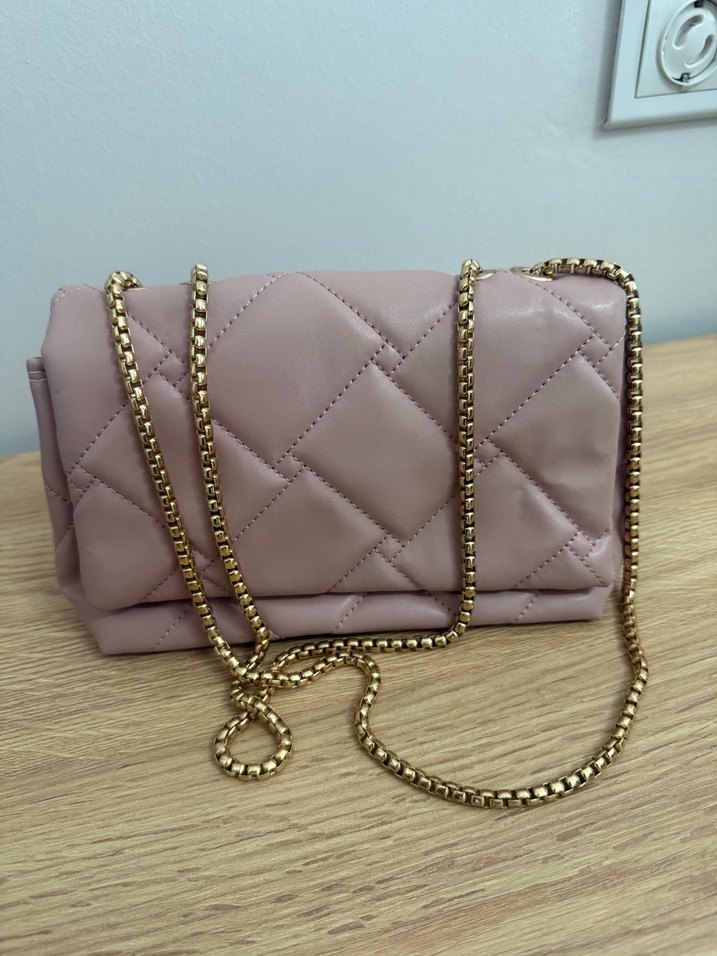 Pudra rengi Zincir Detaylı Deri Kadın Çanta - Görsel 2