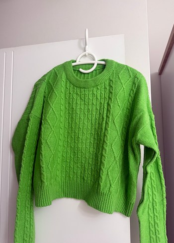 Yeşil Örgü Kadın Kazak - Görsel 2