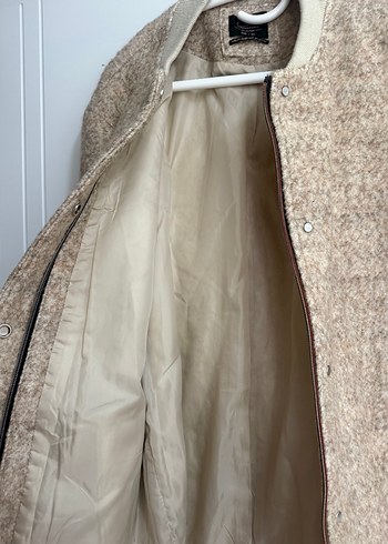 Bej Düğmeli Kadın Kaban - Görsel 5