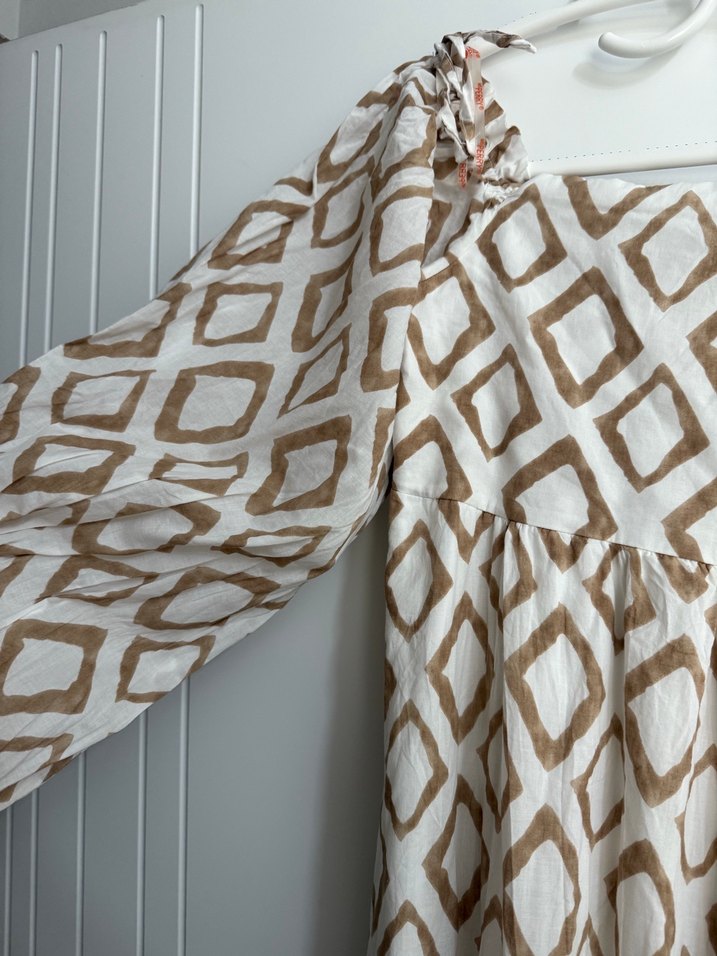 Bej Bohem Uzun Elbise - Görsel 5