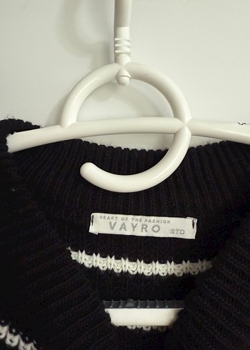 Çizgili Siyah Gri Örgü Süveter - Görsel 4