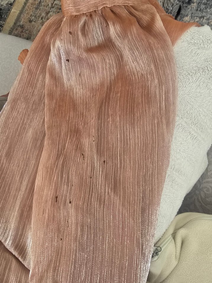 bakır rengi tesettür abiye, tesettür Elbise, Uzun, şal ile. - Görsel 5