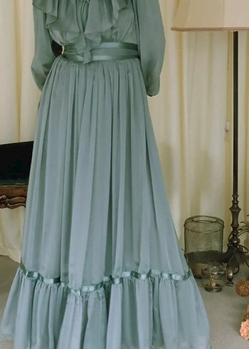 tesettür abiye, yeşil Elbise, gece elbisesi - Görsel 3