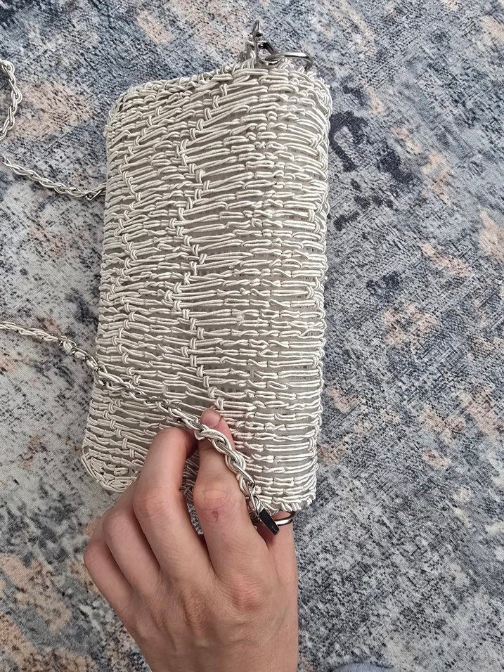 kanvas çanta bohem bej renk, krem - Görsel 2