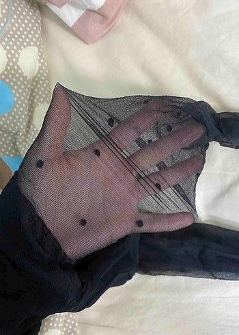 Dantel Detaylı Siyah Çorap