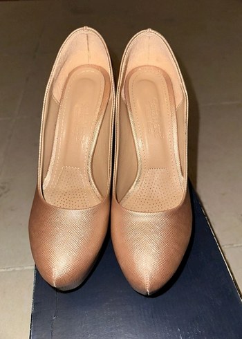 Bej Rugan Tokalı Stiletto Topuklu Kadın Ayakkabı - Görsel 2