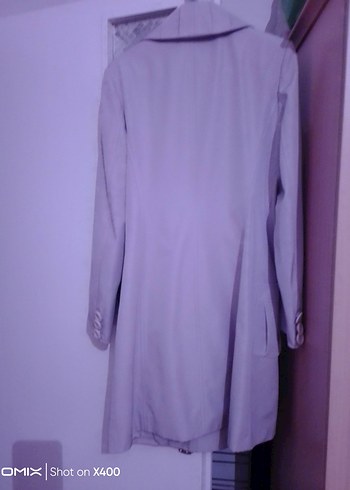 Krem renkli Uzun Kadın Kaban - Görsel 2