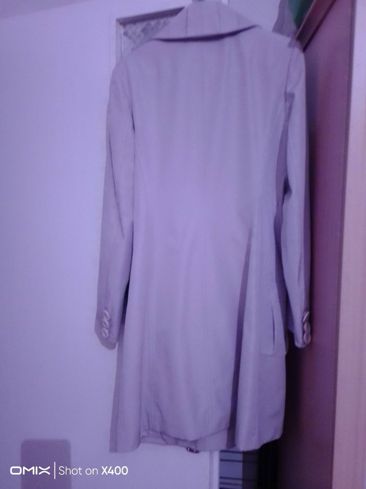 Krem renkli Uzun Kadın Kaban - Görsel 2