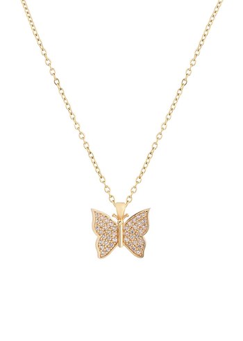 Kelebek gold zirkon kolye
