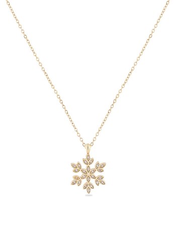 Kar tanesi gold zirkon kolye