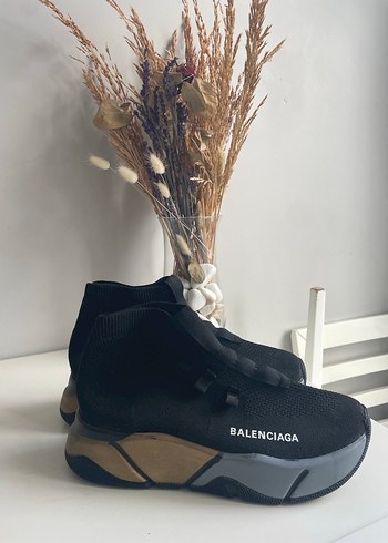 Siyah Bağcıklı Topuklu Kadın Spor Ayakkabı - Görsel 3