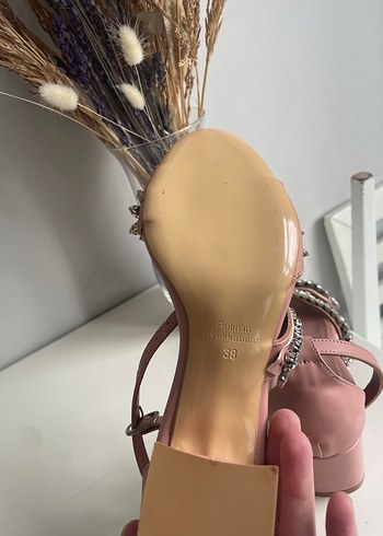 Pembe Taşlı Yüksek Topuklu Kadın Abiye Ayakkabı - Görsel 3