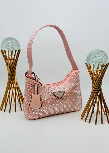Prada Pembe Payetli Kadın Çanta