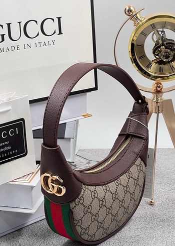 Kahverengi Deri Gucci Kadın Çanta