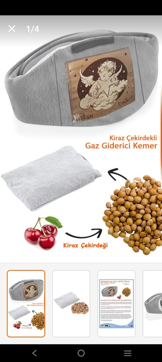 Ayarlanabilir Gri Bebek Gaz Giderici Kemer - Görsel 3