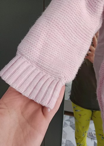 Pembe Örgü Bebek Tulumu Kapüşonlu - Görsel 3