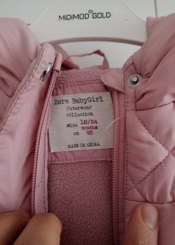 zara Kız Çocuk Pembe Fermuarlı Mont - Görsel 8