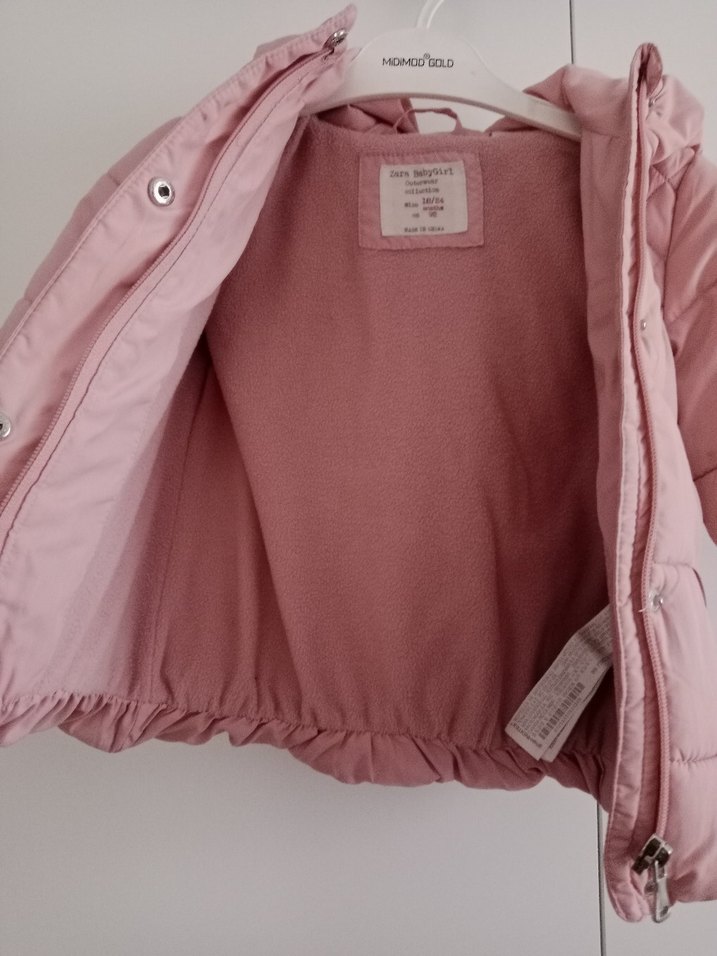 zara Kız Çocuk Pembe Fermuarlı Mont - Görsel 2