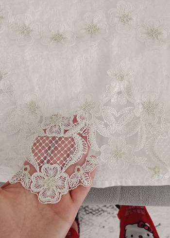 Nakışlı Beyaz Havlu - Görsel 5