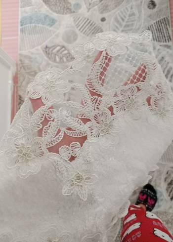 Nakışlı Beyaz Havlu - Görsel 4