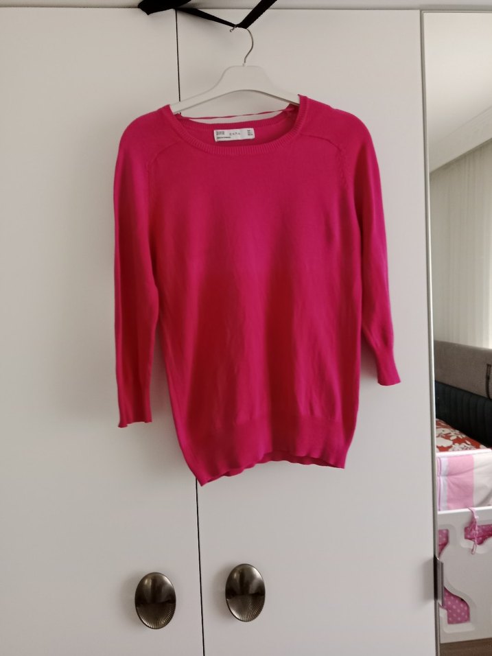 zara Pembe Kadın Triko Kazak Uzun Kollu - Görsel 5