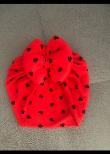 Kırmızı Puantiyeli Fiyonklu Çocuk Bere - Görsel 2