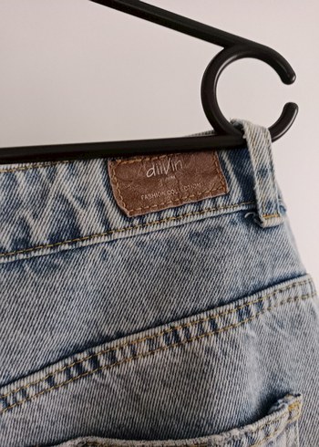 dilvin Gri Normal Boy Bağlamalı Kadın Kot Pantolon - Görsel 5