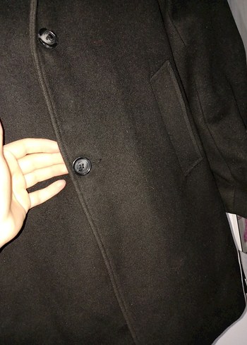 Siyah Erkek Düğmeli Midi Kaban - Görsel 4