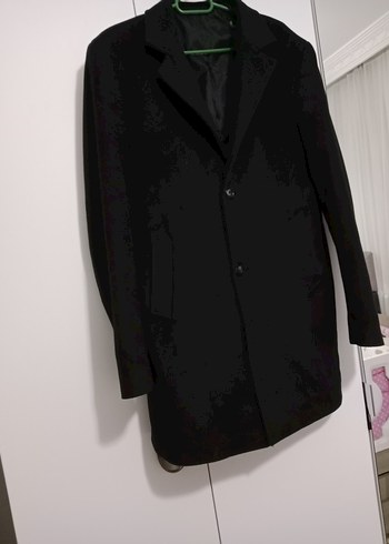 Siyah Erkek Düğmeli Midi Kaban - Görsel 6