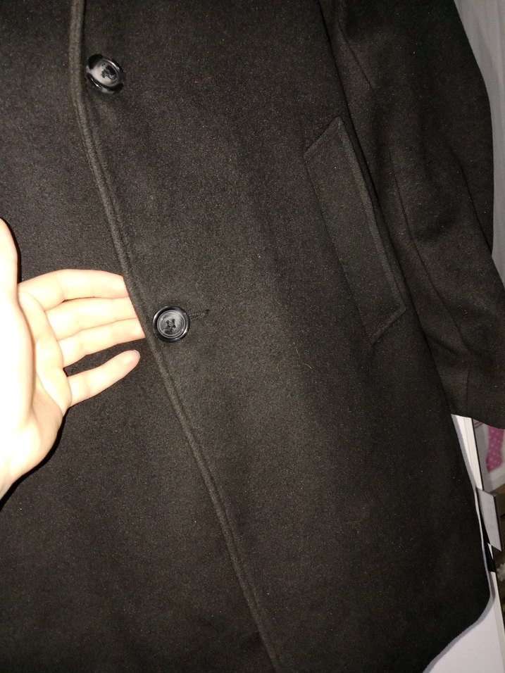 Siyah Erkek Düğmeli Midi Kaban - Görsel 4