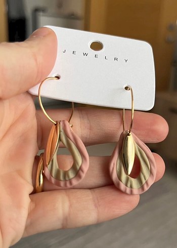 Özel Tasarım Yaprak Model Mini Bohem Küpe - Görsel 2