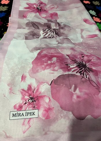  Beden Mira İpek Gül Desen Pamuk Şal Pudra