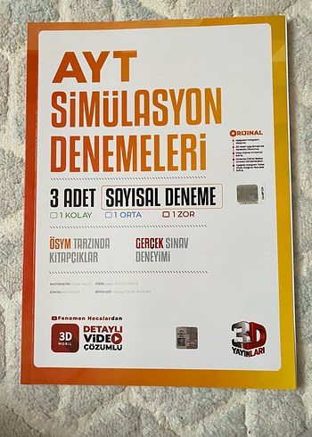 AYT Sayısal 3'lü Simülasyon Denemeleri Kitapçığı