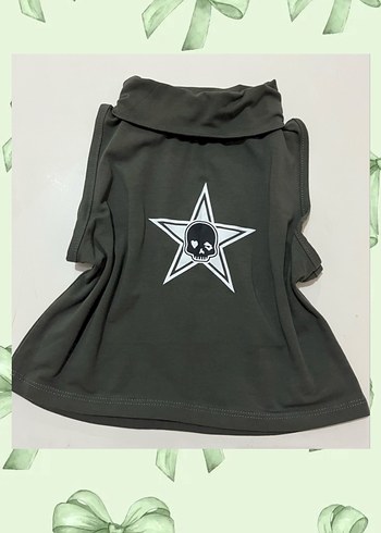 Diğer Star Skull Baskılı Crop T-shirt