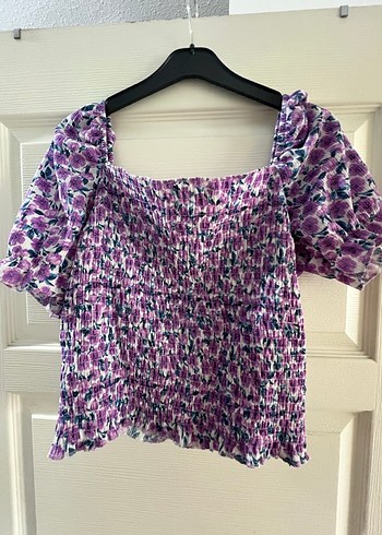 Mor Kısa Kollu Bluz - Görsel 2
