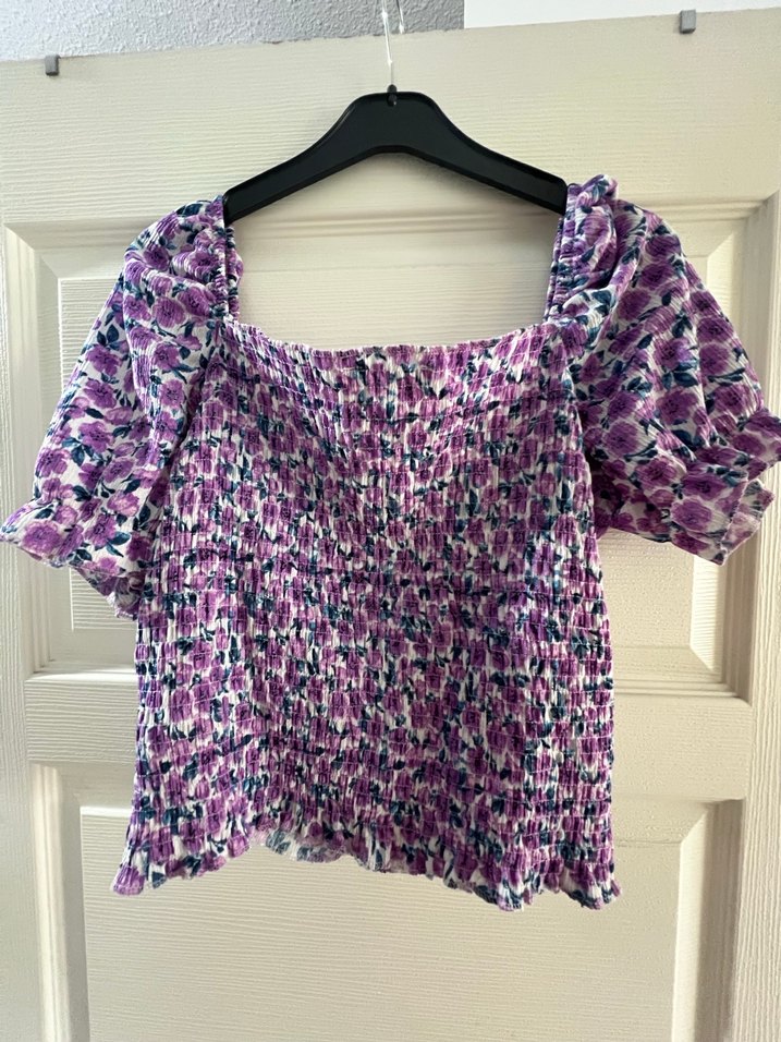 Mor Kısa Kollu Bluz - Görsel 2