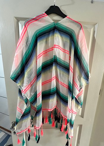 Çok Renkli Bağlama Desenli Plaj Panço - Görsel 2