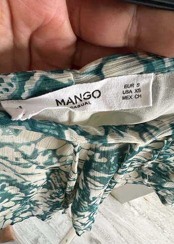 Turkuaz Desenli Bel Bağlamalı Mini Şort - Görsel 3