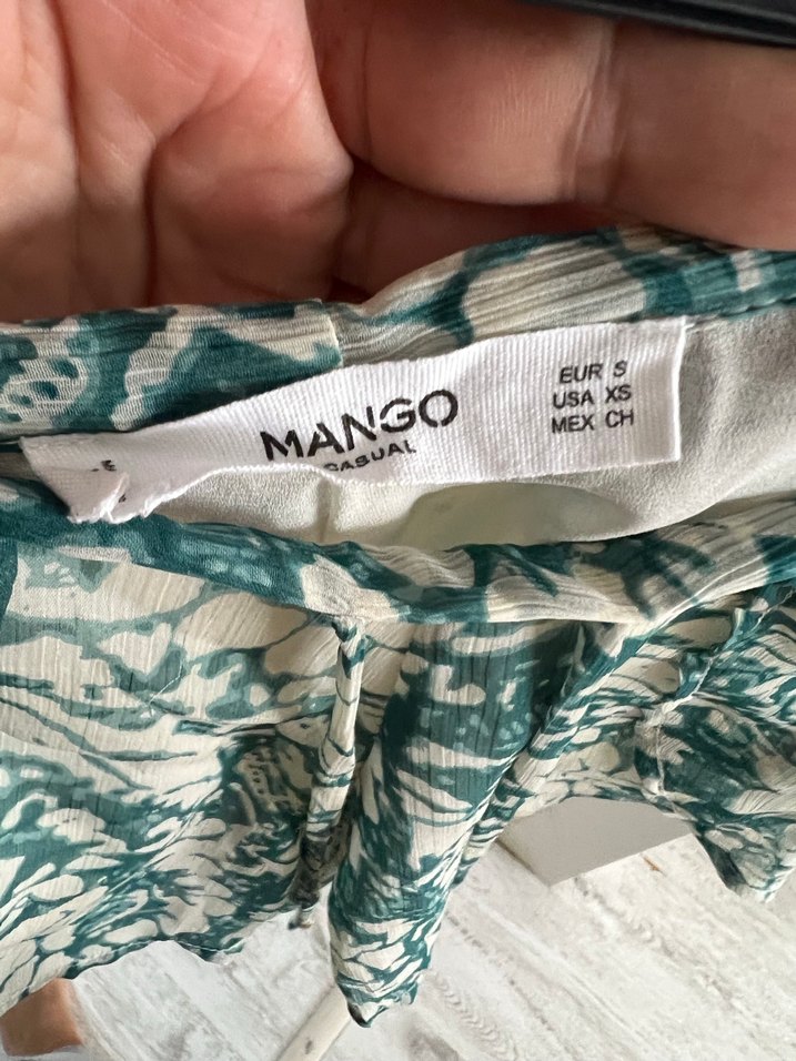 Turkuaz Desenli Bel Bağlamalı Mini Şort - Görsel 3