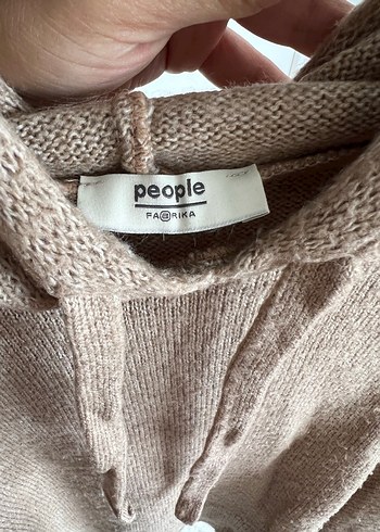 Bej Örgü Kadın Triko Sweatshirt - Görsel 4