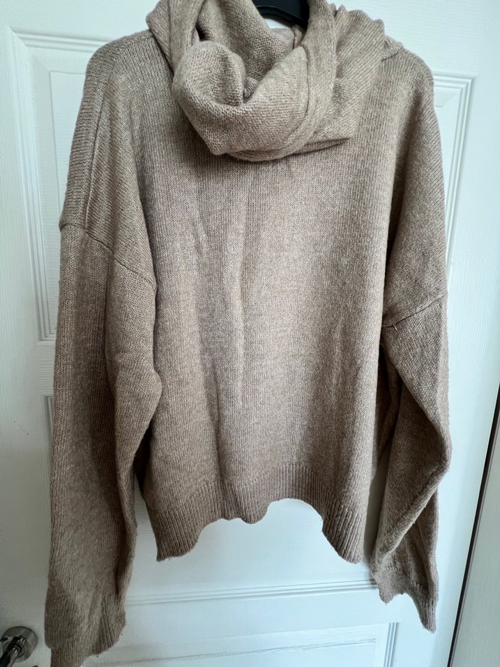 Bej Örgü Kadın Triko Sweatshirt - Görsel 2