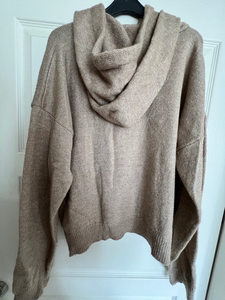 Bej Örgü Kadın Triko Sweatshirt - Görsel 3