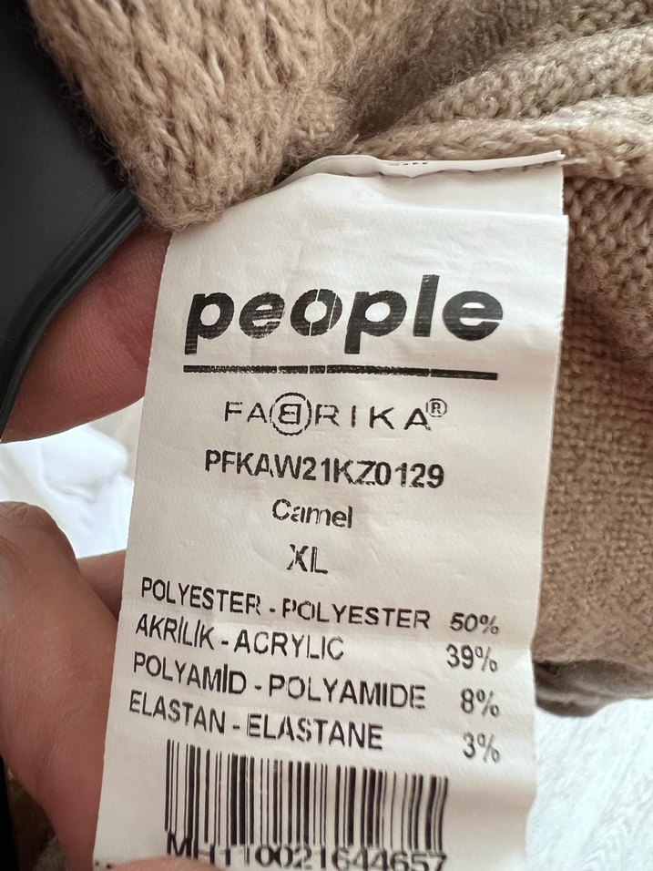 Bej Örgü Kadın Triko Sweatshirt - Görsel 5